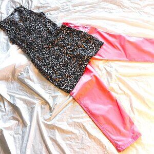 OLD NAVY PINK JEANS, 8 & COORDINATED BANANA REPUBLIC MULTICOLOR DRESS/TUNIC, 2